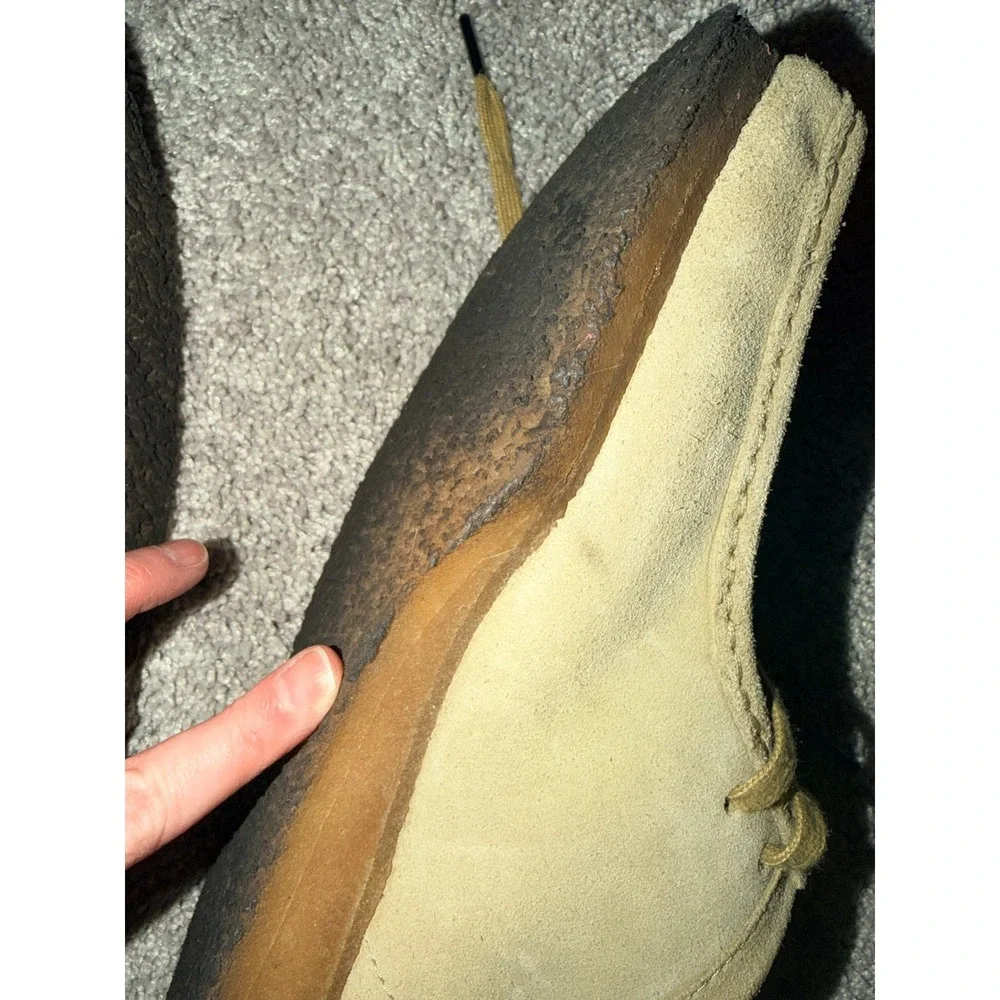 Clarks Originals Wallabee Maple Tan Suede Moccasin Shoes 10.5 M Mens